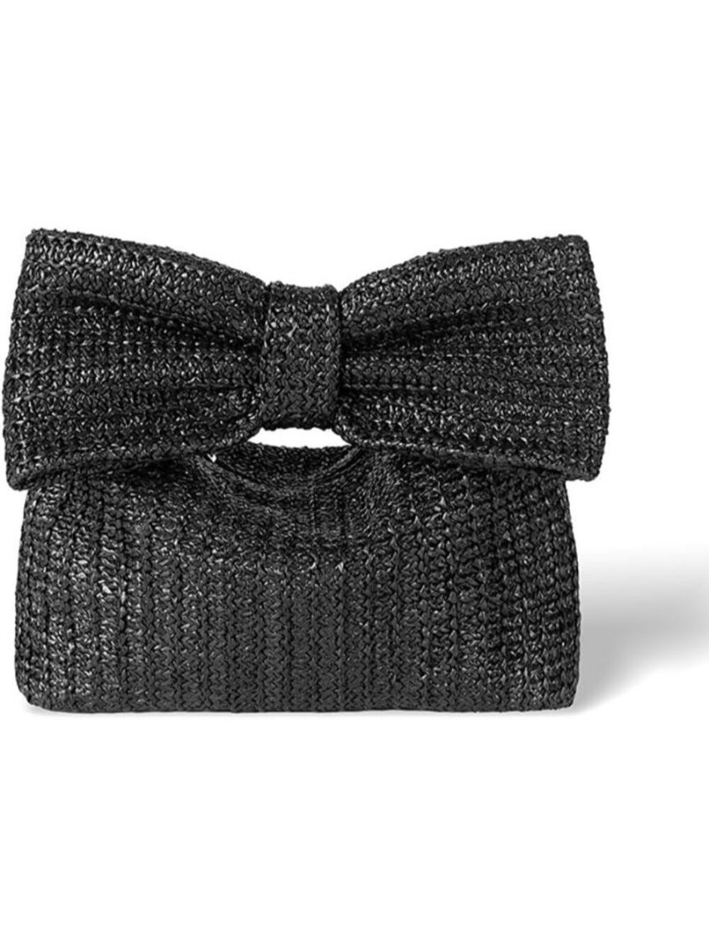 Women’s Black5 Straw Woven Clutch Purse Crossbody Evening Wedding Handbag